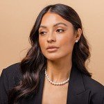 Sterling Silver White Simulated Shell Pearl Necklace