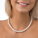 Sterling Silver White Simulated Shell Pearl Necklace
