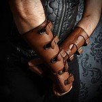 Punk Gothic Leather Gauntlet Wristband Arm Guard