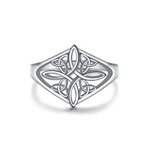 Sterling Silver Witches Knot Celtic Ring - Size 7
