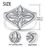 Sterling Silver Witches Knot Celtic Ring - Size 7
