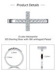 Moissanite Sterling Silver Sideways Cross Ring