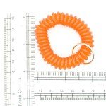 100pcs Orange Elastic Spiral Wrist Band Key Rings