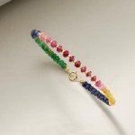 Multicolored Sapphire and Ruby Bead Bracelet