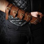 Punk Gothic Leather Gauntlet Wristband Arm Guard