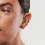 Sterling Silver Daisy Cuff Earrings for Women