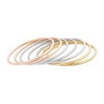 Edforce 7-Piece Glossy Bangle Bracelet Set