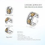 Sterling Silver Daisy Cuff Earrings for Women