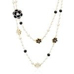 Layered Black Simulated Shell Pearl Necklace for Women
