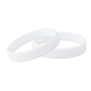 50 Pack White Silicone Bracelets for Awareness