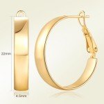 14K Gold Square Edge Hoop Earrings for Women