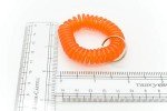 100pcs Orange Elastic Spiral Wrist Band Key Rings