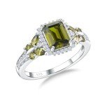 Peridot Butterfly Ring in Sterling Silver Size 10