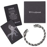 Men's Adjustable Viking Wolf Bracelet - Norse Jewelry