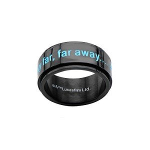 Star Wars Quote Spinner Ring in Black Steel