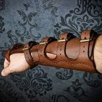 Punk Gothic Leather Gauntlet Wristband Arm Guard