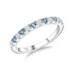 Blue Topaz & Cubic Zirconia Women's Ring