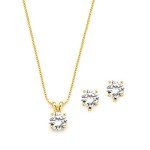 14K Gold Plated Cubic Zirconia Jewelry Set