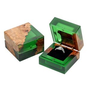 Sage Green Wedding Ring Box with Single Slot