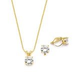 14K Gold Plated Cubic Zirconia Jewelry Set