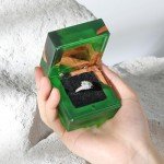 Sage Green Wedding Ring Box with Single Slot