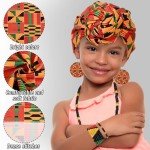 6-Piece African Print Girl's Skirt and Accessories Set