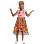 6-Piece African Print Girl's Skirt and Accessories Set