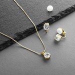 14K Gold Plated Cubic Zirconia Jewelry Set