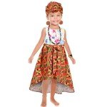 6-Piece African Print Girl's Skirt and Accessories Set