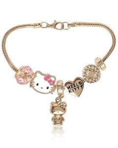 SALLY ROSE Gold Hello Kitty Charm Bracelet with Charms