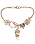 SALLY ROSE Gold Hello Kitty Charm Bracelet with Charms