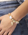 SALLY ROSE Gold Hello Kitty Charm Bracelet with Charms