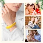 Colorful Acrylic Square Bangle Bracelets - Set of 4