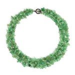 Green Aventurine Chunky Cluster Statement Necklace
