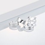 925 Sterling Silver Adjustable Ear Cuff Earrings Set