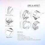 925 Sterling Silver Adjustable Ear Cuff Earrings Set