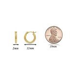 14k Yellow Gold Polished Small Round Hoop Earrings