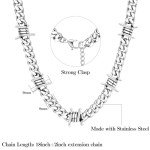 Barbed Wire Cuban Link Chain Necklace for Everyone