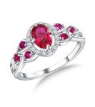 Stunning 1.2 Carat Ruby Engagement Ring in Silver