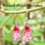 Teardrop Pressed Flower Earrings in Sterling Silver