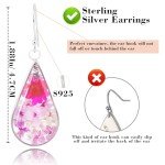 Teardrop Pressed Flower Earrings in Sterling Silver
