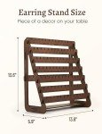 Wood Earring Stand Organizer for Studs and Hooks