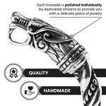 Men's Adjustable Viking Wolf Bracelet - Norse Jewelry
