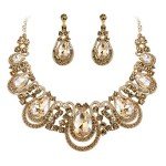 Champagne Gold Teardrop Necklace and Earrings Set