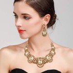 Champagne Gold Teardrop Necklace and Earrings Set