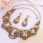 Champagne Gold Teardrop Necklace and Earrings Set