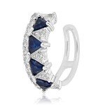 Blue and White Simulated Diamond Ear Cuff