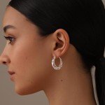 Sterling Silver Chunky Heart Hoop Earrings