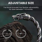 Men's Adjustable Viking Wolf Bracelet - Norse Jewelry