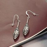 Sterling Silver Retro Filigree Drop Earrings